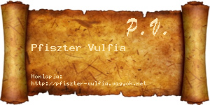 Pfiszter Vulfia névjegykártya